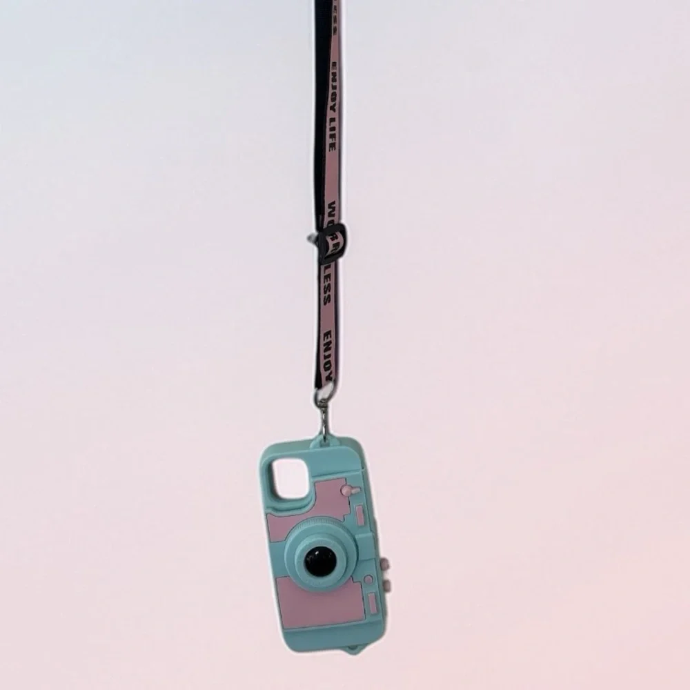 UnnFiko Wallet Case for iPhone 7 Plus/8 Plus Cute Camera Design with Strap NWOT